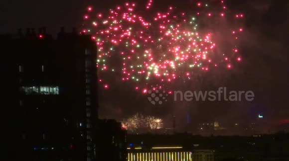 Scarlet sails fireworks finalized the Proms in St.Petersburg, Russia
