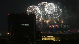 Scarlet sails fireworks finalized the Proms in St.Petersburg, Russia