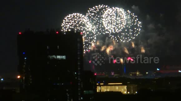 Scarlet sails fireworks finalized the Proms in St.Petersburg, Russia