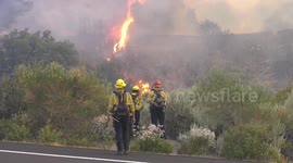 US, Los Angeles: Hesperia Lake Fire Erupts Saturday Afternoon Part 3