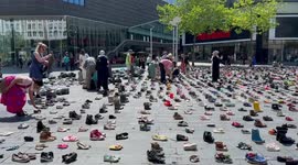 Caribbean Netherlands: Thousands of shoes placed in Netherlands to highlight death toll in Gaza