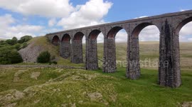 Train over Ribblehead Viaduct