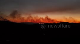 Türkiye: DRONE - Forest fire breaks out in western Türkiye, strong winds hinder containment efforts