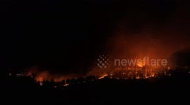 Türkiye: DRONE - Forest fire breaks out in western Türkiye, strong winds hinder containment efforts (2)