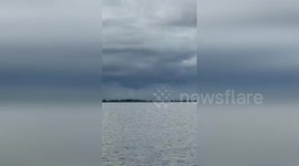 Twin waterspouts seen intertwined off Mississippi coast