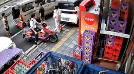 Meat cleavers fall from sky narrowly missing pedestrians below in China