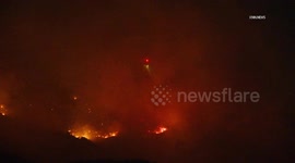 US, Los Angeles: Banning The Wolf Wildfire Continues To Burn Overnight