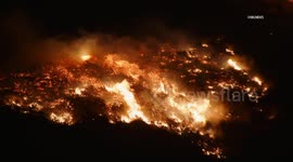 US, Los Angeles: Banning The Wolf Wildfire Continues To Burn Overnight Part 2