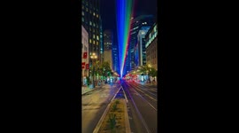 US: Pride Flag Laser Installation Lights Up San Francisco Street During Pride Weekend
