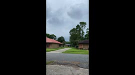 Funnel cloud begins forming during storm in Gonzales, Louisiana