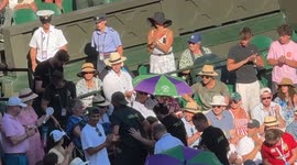 Elderly woman gets carried off after fainting during Alcaraz and Fognini Wimbledon match which was suspended for 15 mins because of the incident