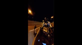 Taxi driver's sharp turn results in WILD collision with motorcycle