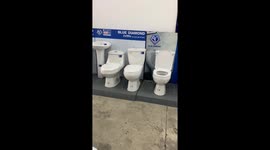 Wild snake caught inside home depot toilet display