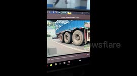 Dog cheats death by dashing underneath truck on Chinese highway and finds forever home with hero driver