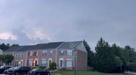 US: Lightning flashes in the storm clouds in Hunt Valley, Maryland