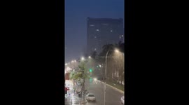 Heavy Rain and Lightning Strike Over Acapulco