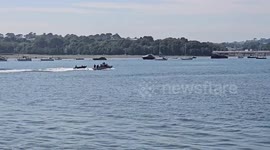 Royal Marines Could even be special forces training exercise on Ribs and gun boats on the tamar