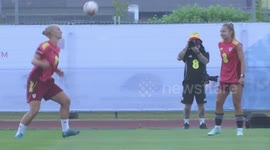 Wales train as they get their Euro 2025 preparations underway