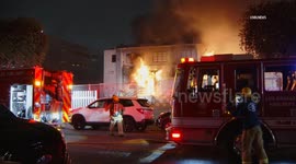 US, Los Angeles: Westlake Commercial Fire