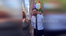 Muslim New York mayor hopeful Zohran Mamdani joins pride parade