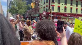 Zohran Mamdani marches in Queer Liberation event in Manhattan, New York, USA
