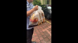 Office lunch order fails when the fizzy drinks spill into bag