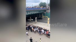 Dramatic moment car flips several times in drag race crash