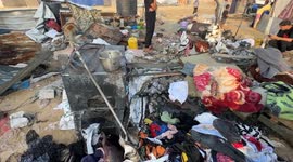 Israeli airstrike targets displaced Palestinians' tents in Gaza, several killed