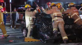 US, Los Angeles: Green Meadows Male Trapped After Multi-Vehicle Hit-and-Run Crash