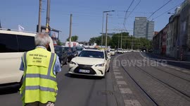 Germany: German taxi drivers protest against ride-hailing apps, demand fair competition