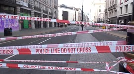 Piccadilly Circus car crash site cordoned off - view from Piccadilly - 29 June 2025