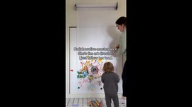 Family’s art wall has become a daily bonding tradition