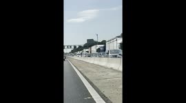 Two hours after the car fire, traffic remains at a standstill on the M1 near Milton Keynes with a traffic jam over 10 miles long.