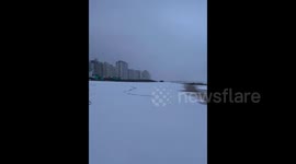 Spain: Miramar beaches are covered in snow