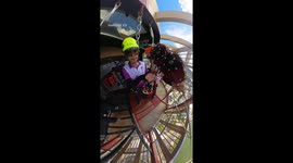 Hurtle down this 331ft tower on a zip-line