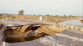 Bridge collapsed due to heavy rain in Rajasthan, India