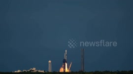 A SpaceX Falcon 9 rocket carrying Meteosat Third Generation Sounder (MTG-S1) satellite