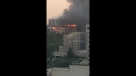 Iranian National TV Building on Fire After Israeli Airstrike