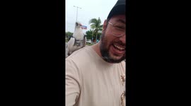 Pigeon Lands on Man's Shoulder