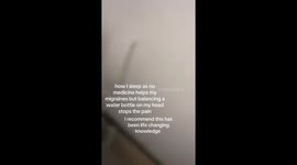 Water bottle balancing relief migraine hack goes viral with over 32 million views