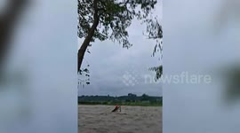 China: Drone saves man from raging river in Chengdu