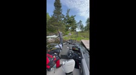 Portage crossing during fishing adventure in Ontario, Canada