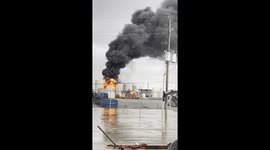 Lightning Strike Sparks Storage Tank Fire