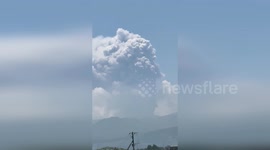 Ash Erupts From Mount Shinmoedake As Experts Monitor Swelling Below