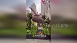 US: Huge Dinosaurus Stuns Crowds At Rockefeller Center In Jaw Dropping Display
