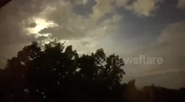 US: Huge Thunderstorm Lights Up Ferndale Skies Amid Calm Moonlight