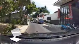 Motorist crashes into passing car on narrow road
