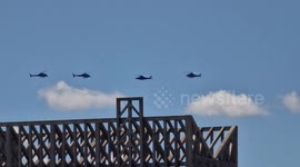 Mystery as 4 helicopters seen circling major landmarks in London