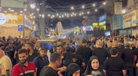 Lebanon: People gather in mourning for Imam Hussein during a Muharram procession in Nabatieh