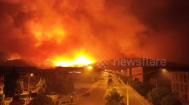 Türkiye: Drone footage captures massive wildfires raging in western Türkiye